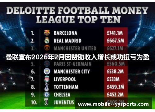 曼联宣布2026年2月因赞助收入增长成功扭亏为盈
